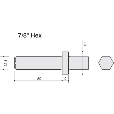 Hex Shank Point Chisel 7/8" 375mm ( Pack of 5 ) Toolpak 